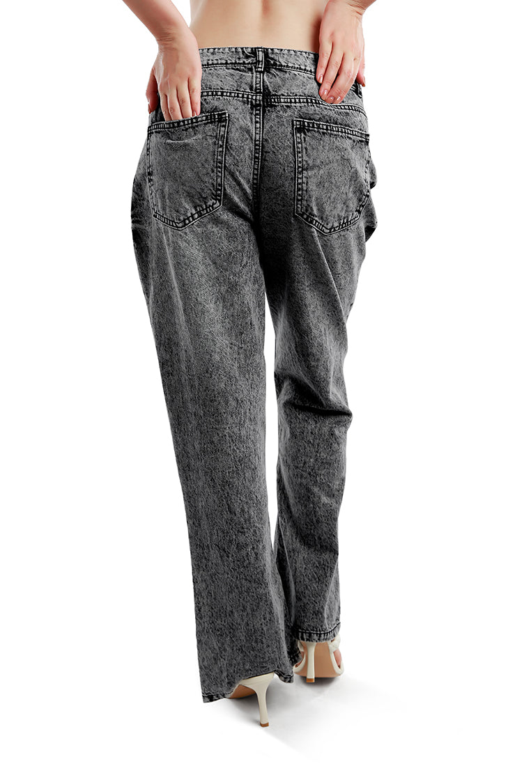 distressed wide leg denim jeans by ft#color_black