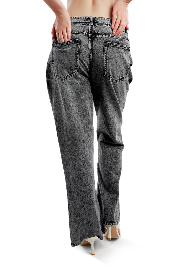 distressed wide leg denim jeans by ft#color_black