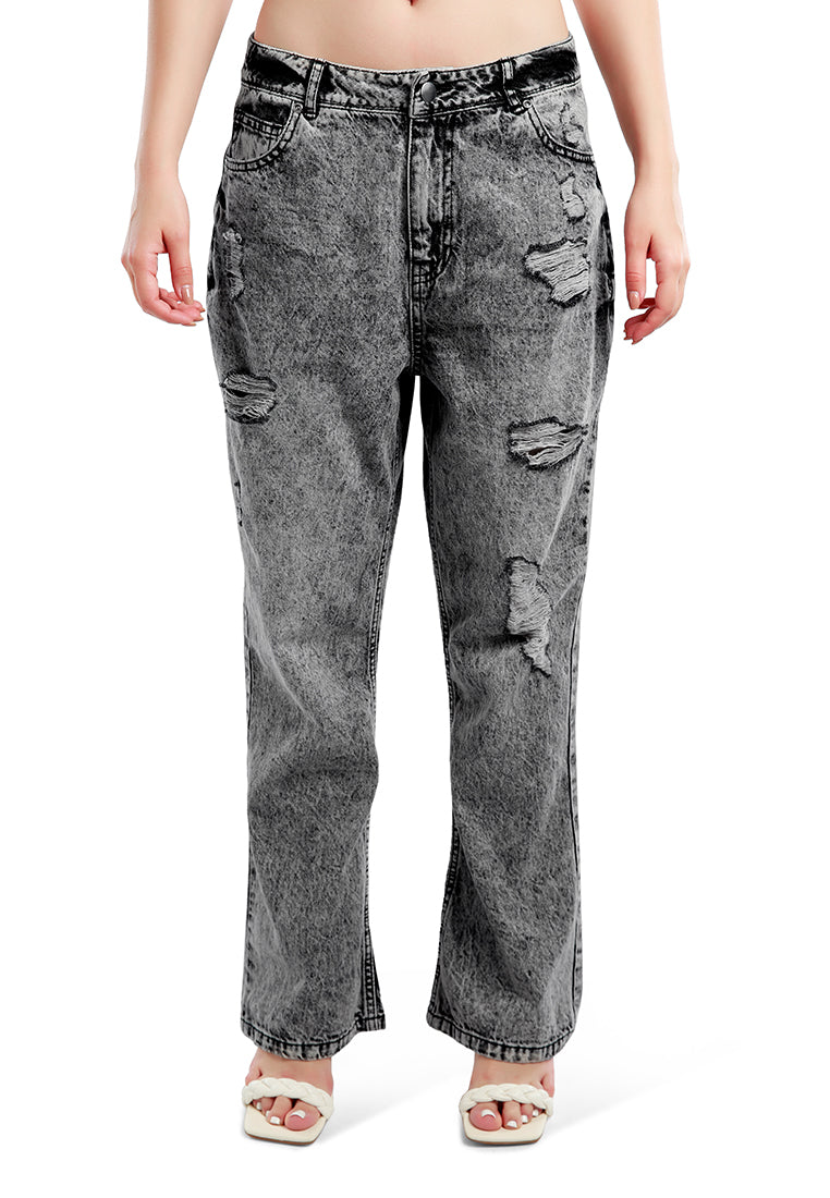 distressed wide leg denim jeans by ft#color_black