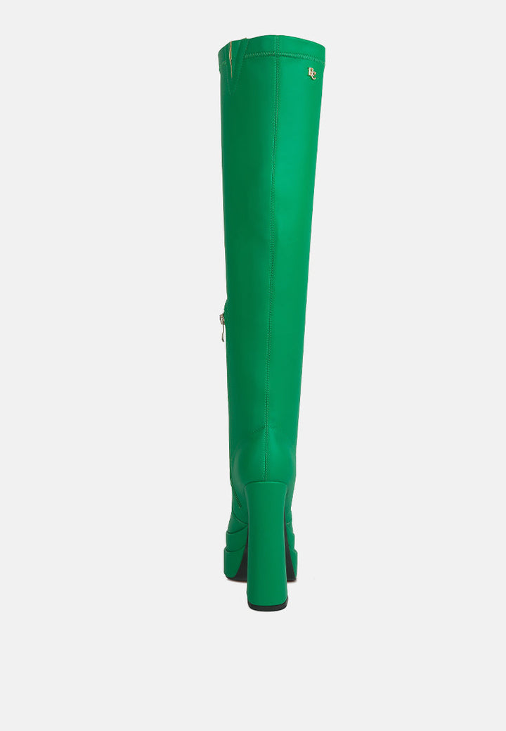 cyber punk high platform long boots by ruw#color_green
