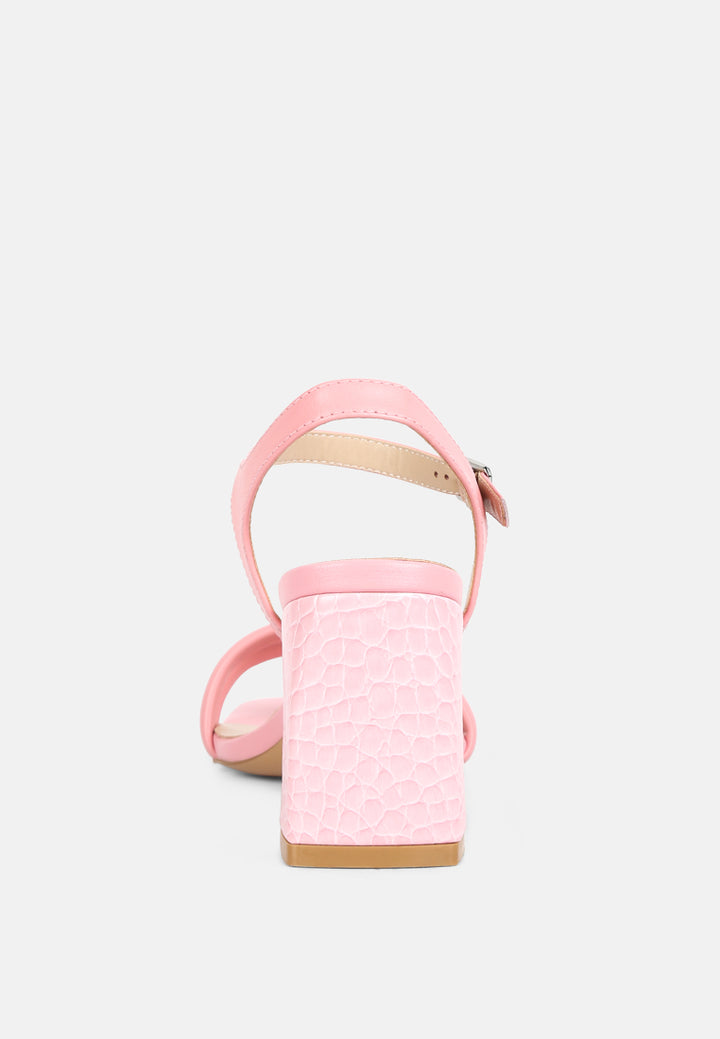 ankle strap block heel sandals#color_pink