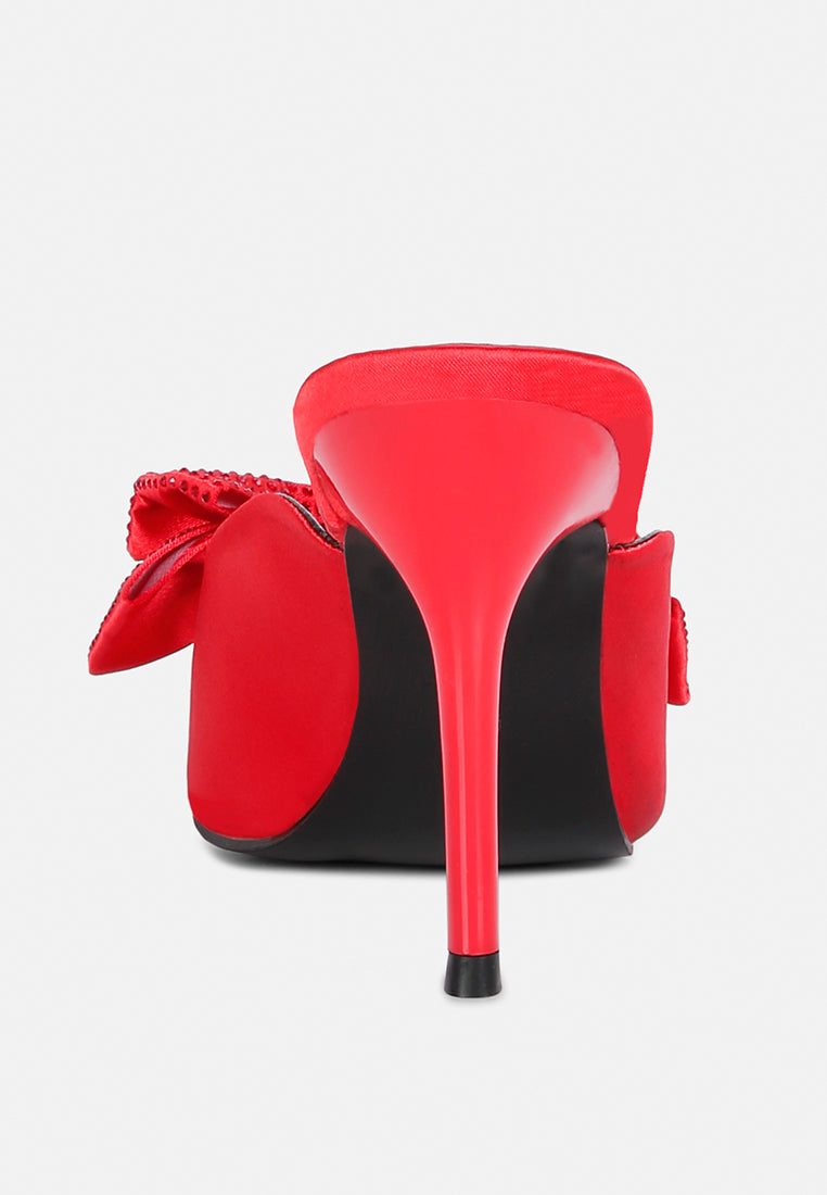 elisda blue diamante bow heeled mules#color_red