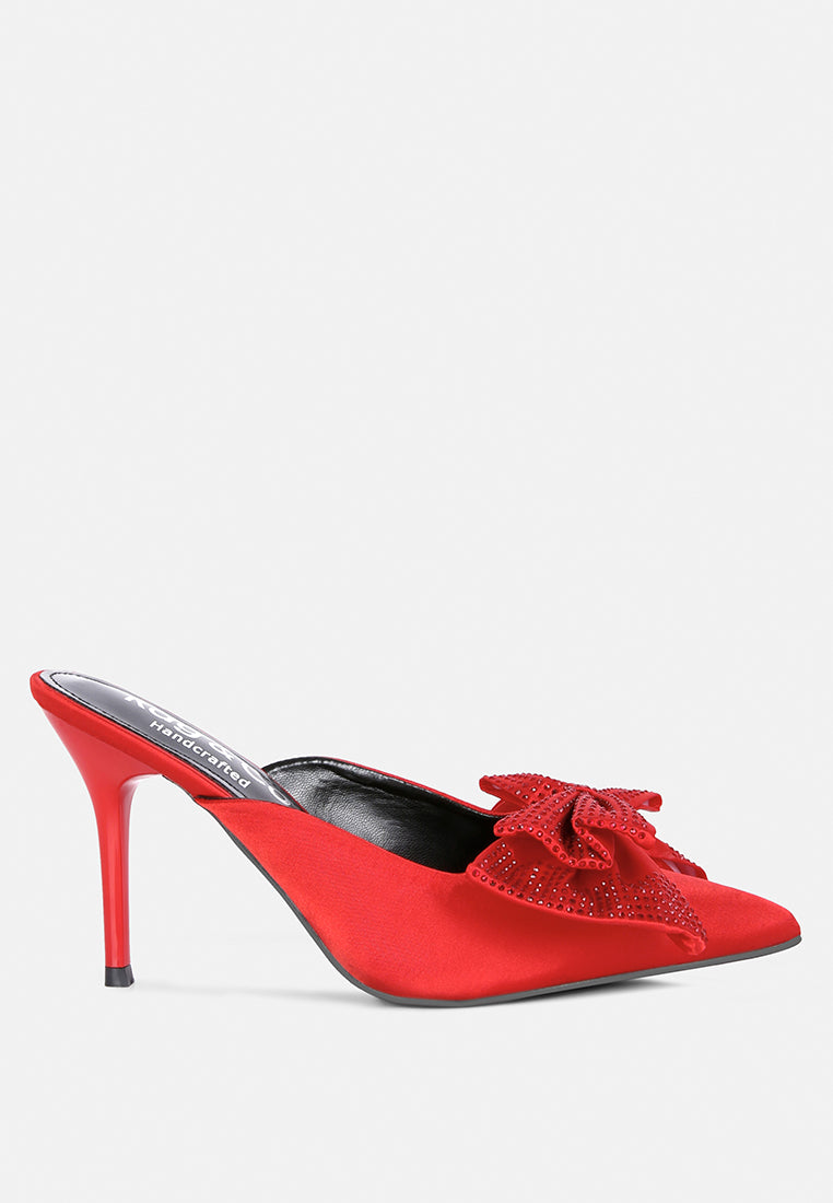 elisda blue diamante bow heeled mules by ruw#color_red
