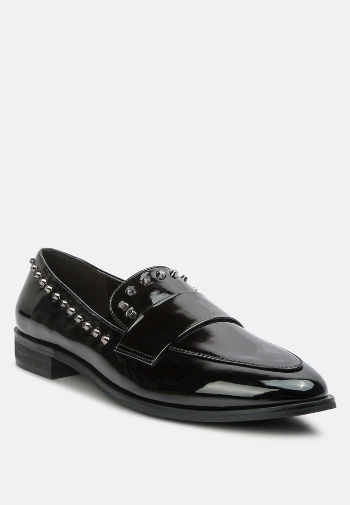 emilia patent stud penny loafers by ruw#color_black