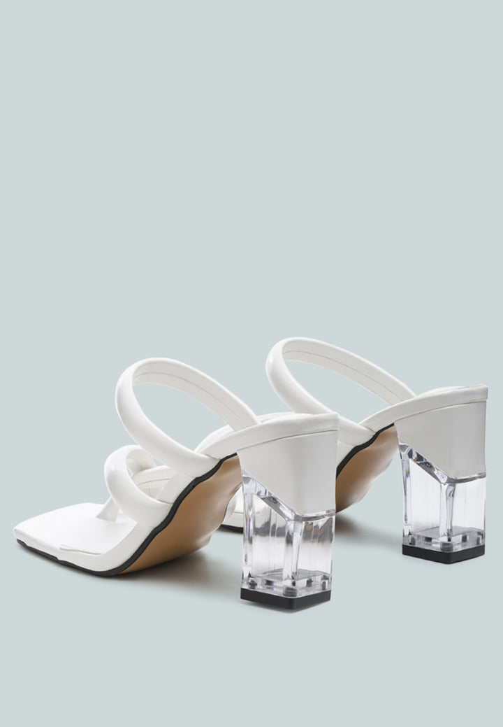 erised clear heel toe ring slides#color_white