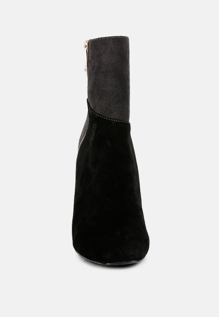 ezra patchwork suede ankle boots#color_black