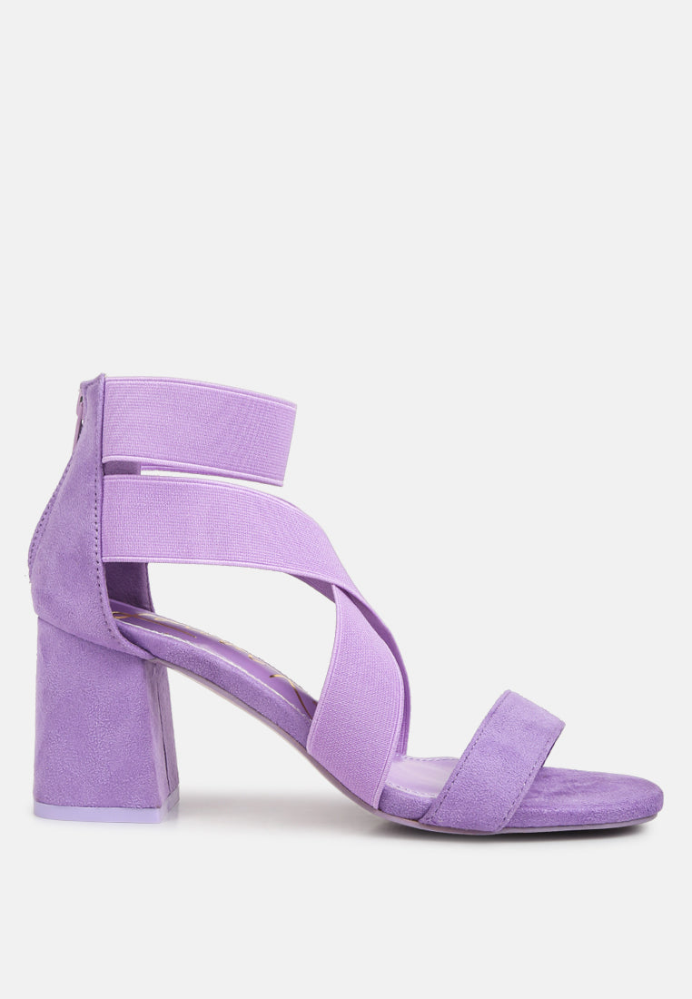 elastic strappy block heel sandals by ruw#color_lilac