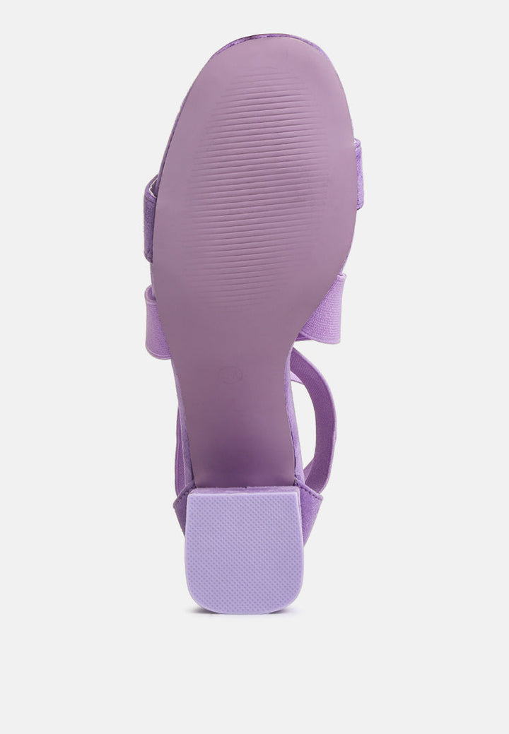 elastic strappy block heel sandals by ruw#color_lilac