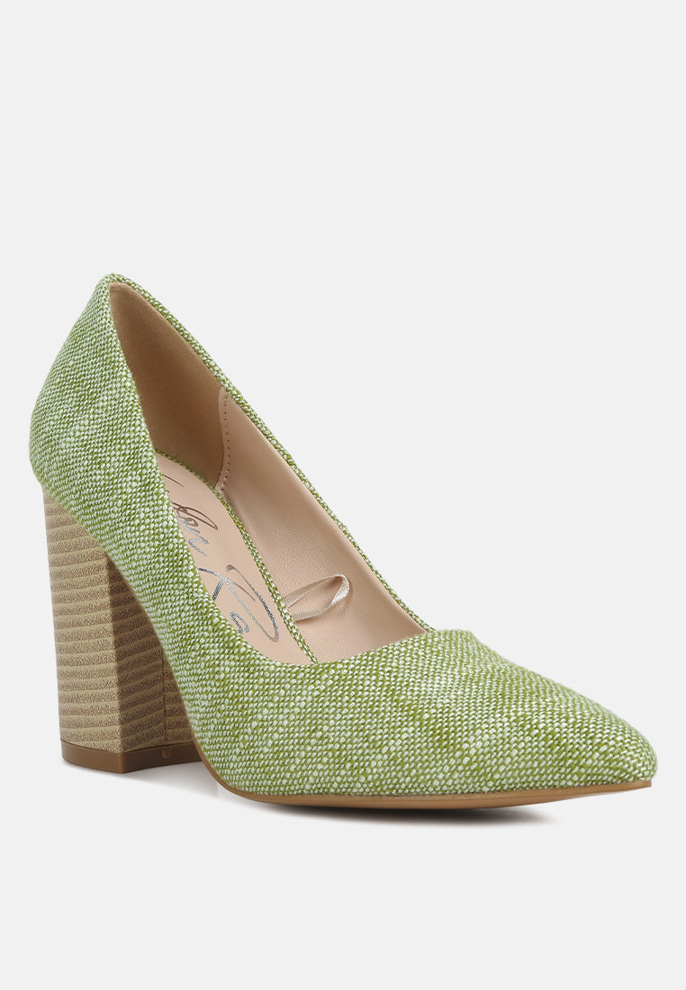 elsie canvas block heel pumps by ruw#color_green