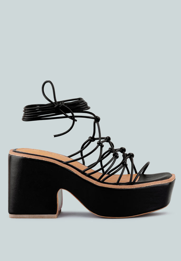 fawcett tie up handmade block heeled sandals#color_black