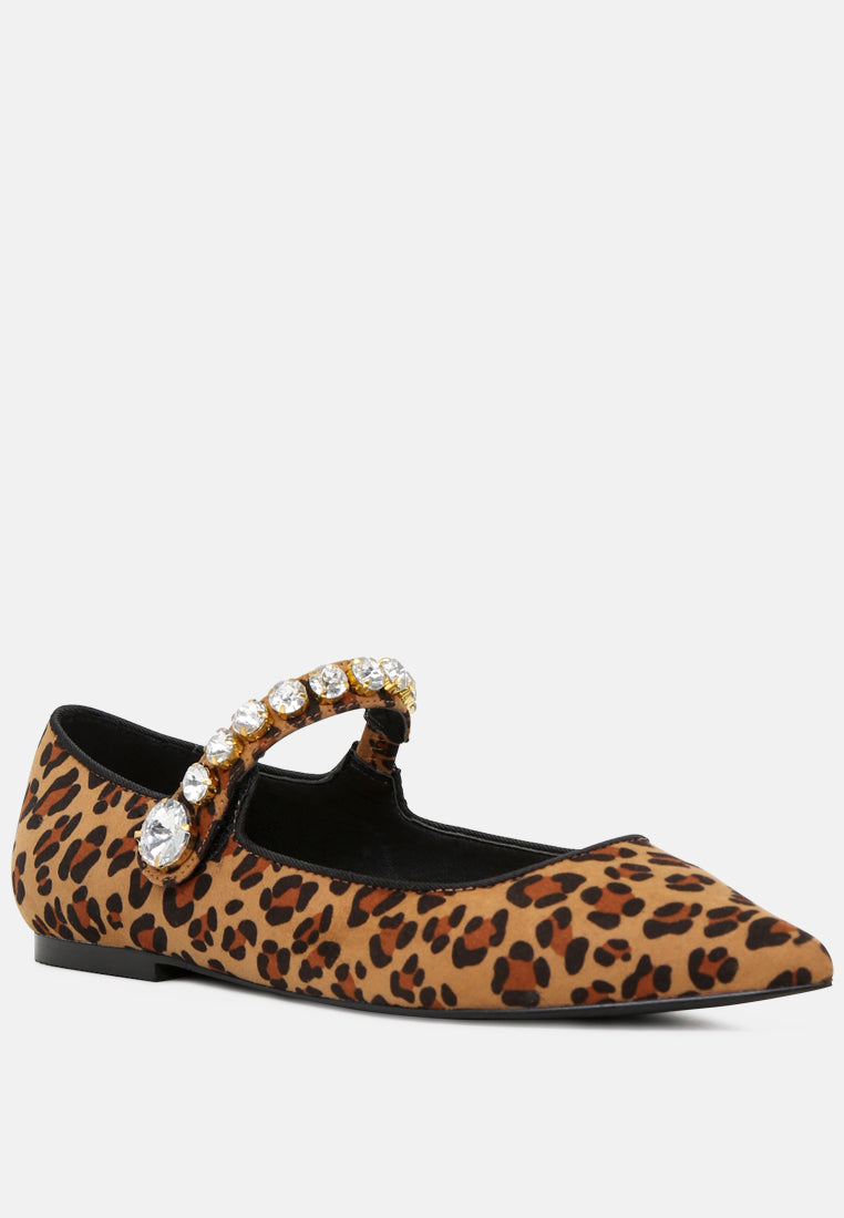 fedora pointed ballerina flats#color_leopard