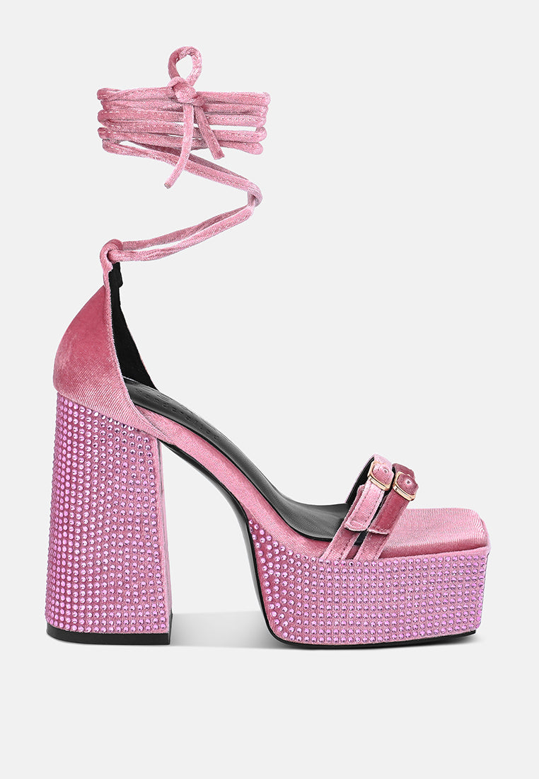 firecrown rhinestone platform high block sandals by ruw#color_lilac