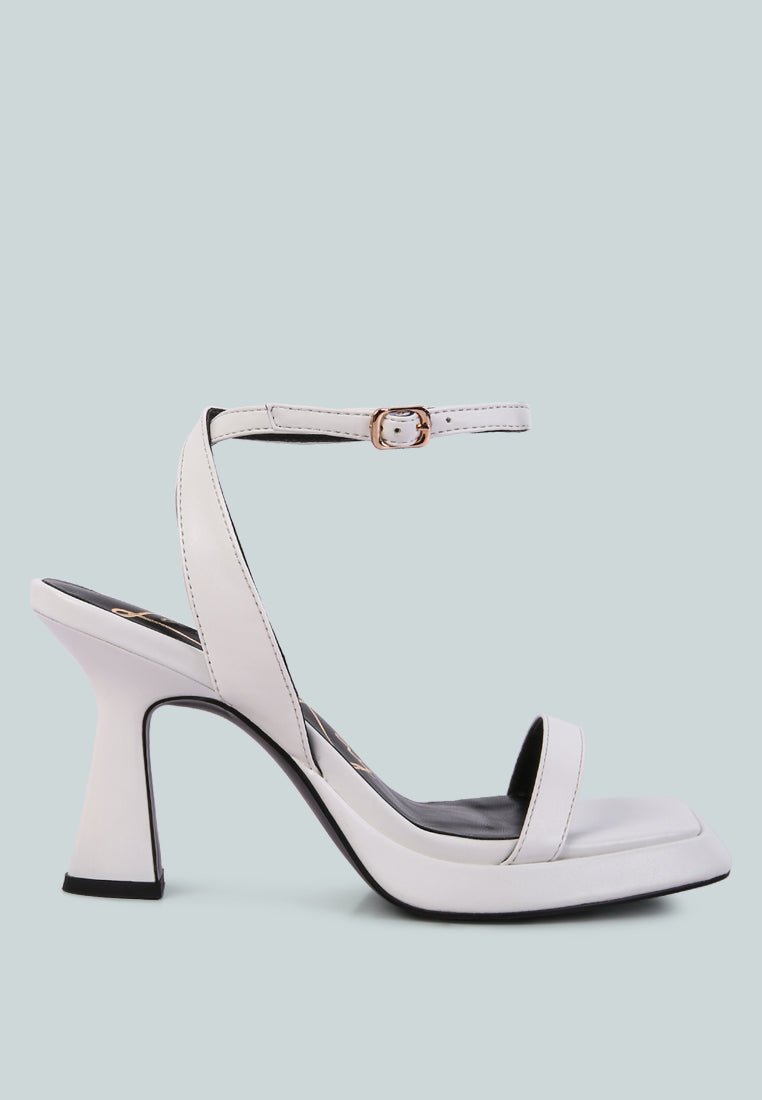 five star ankle strap kitten heel sandals#color_white
