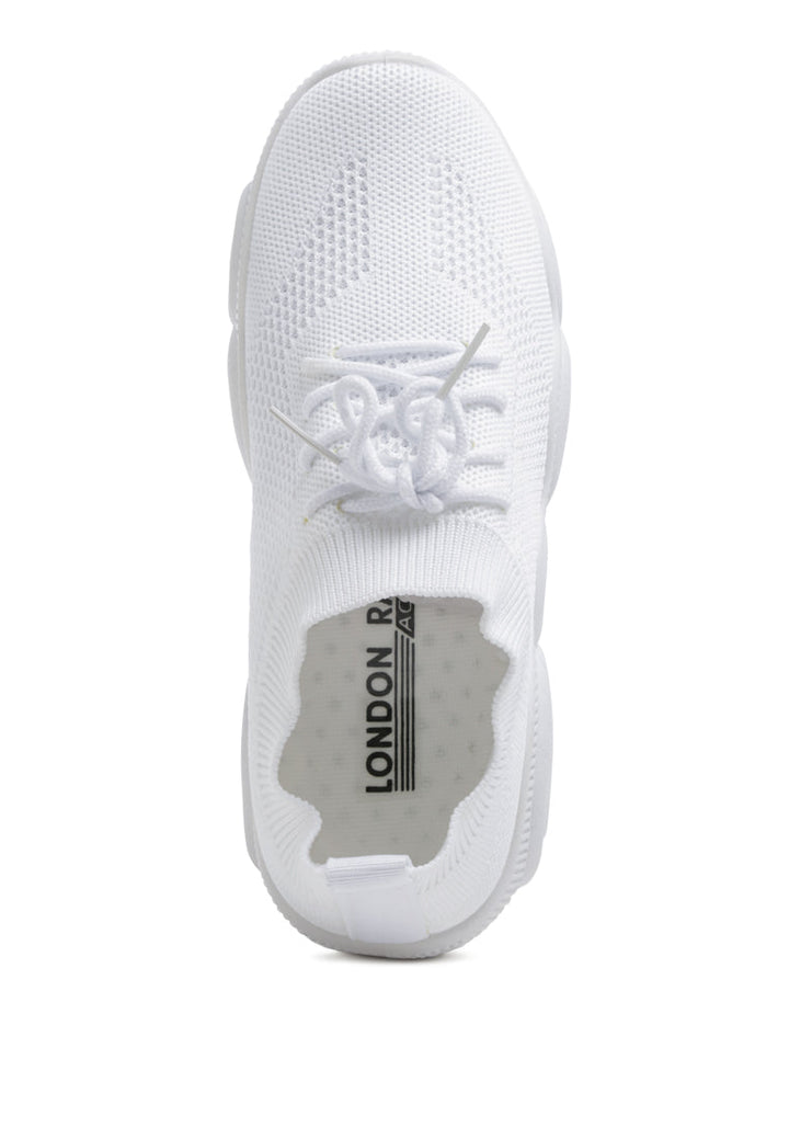 freestyle monotone knitted walking sneakers#color_white