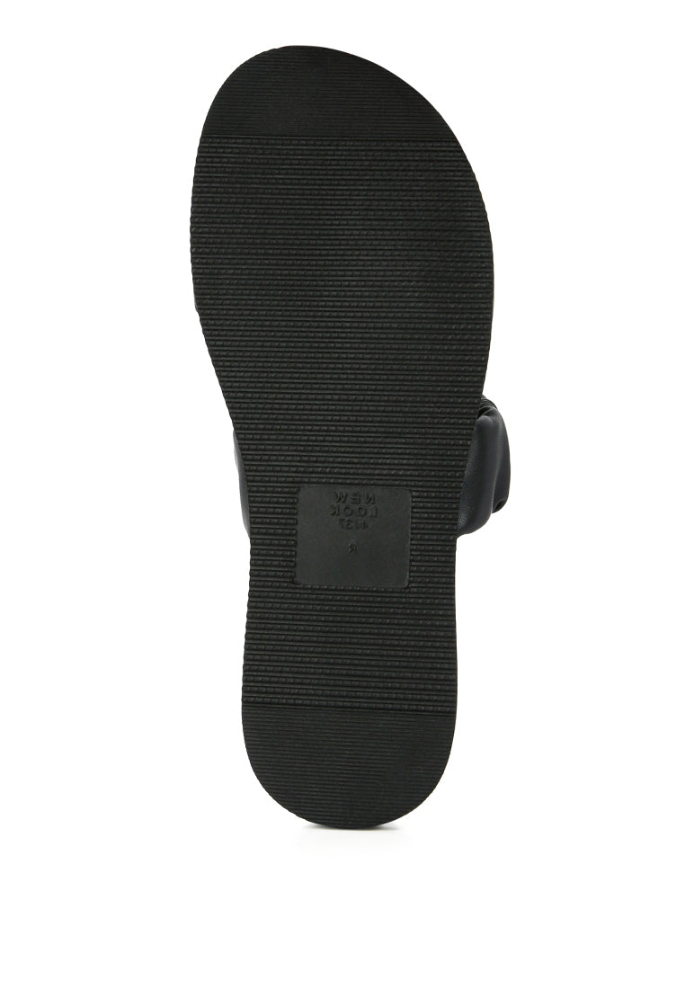 faux leather ruched strap platform sandals by ruw#color_black