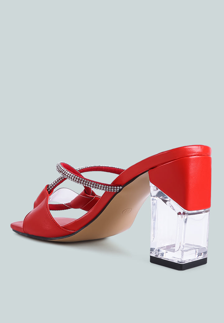fineapple crystal loop mid heel sandals#color_red