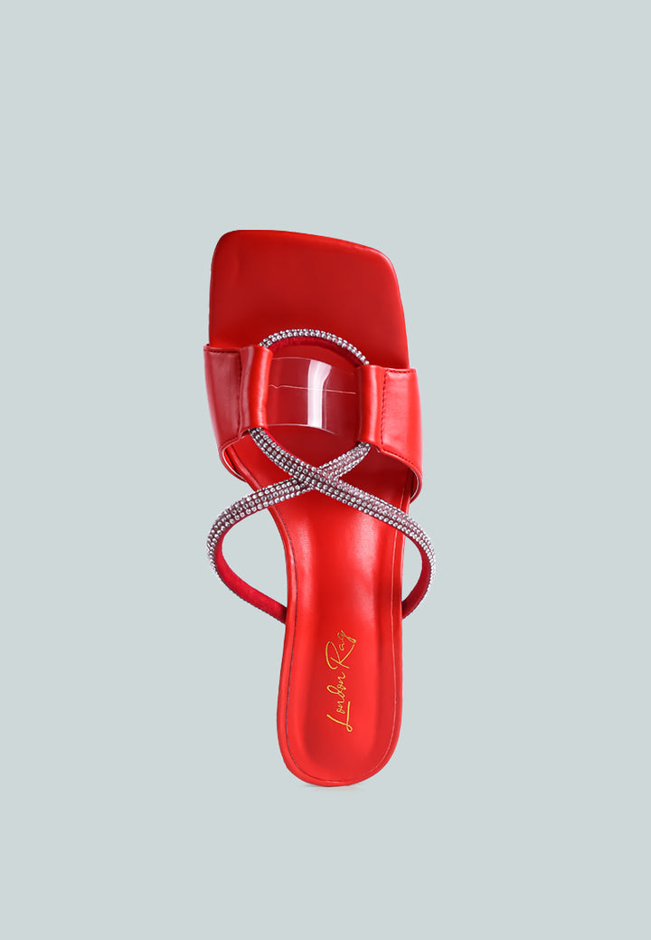 fineapple crystal loop mid heel sandals#color_red