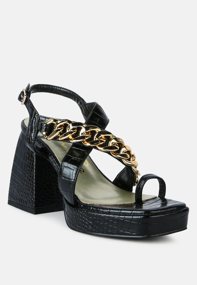frecklin metal chain block heel sandals by ruw#color_black