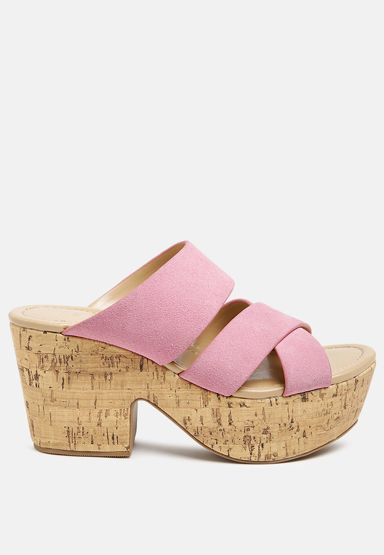 gerd block heeled suede slip-on sandal#color_pink