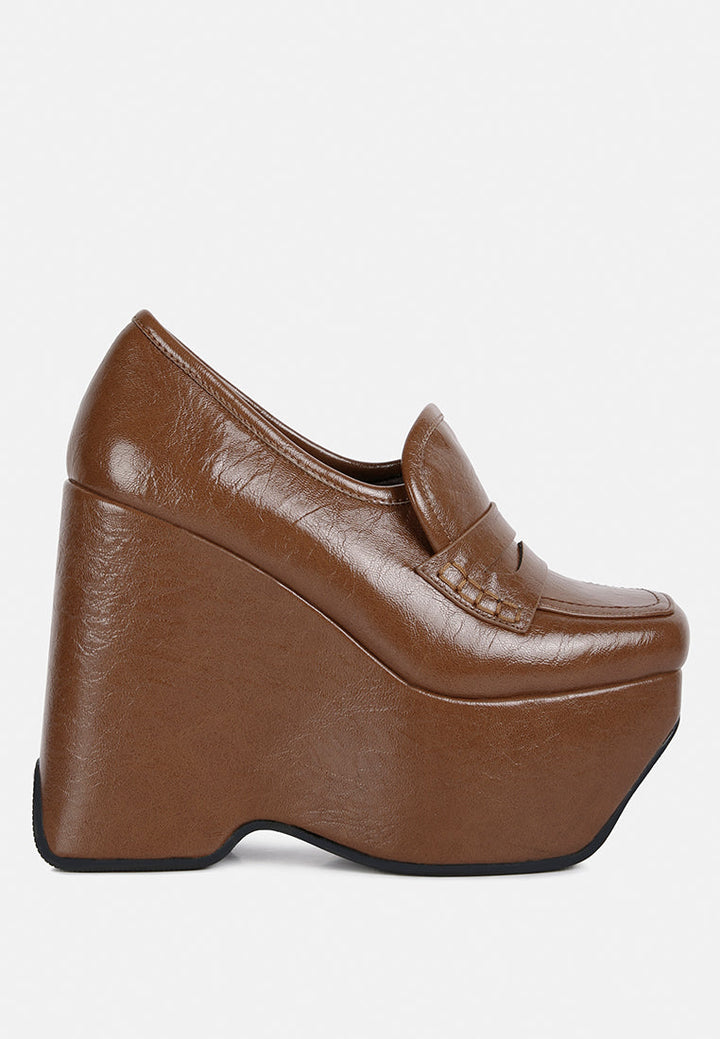 gilliam high platform wedge loafers by ruw#color_tan