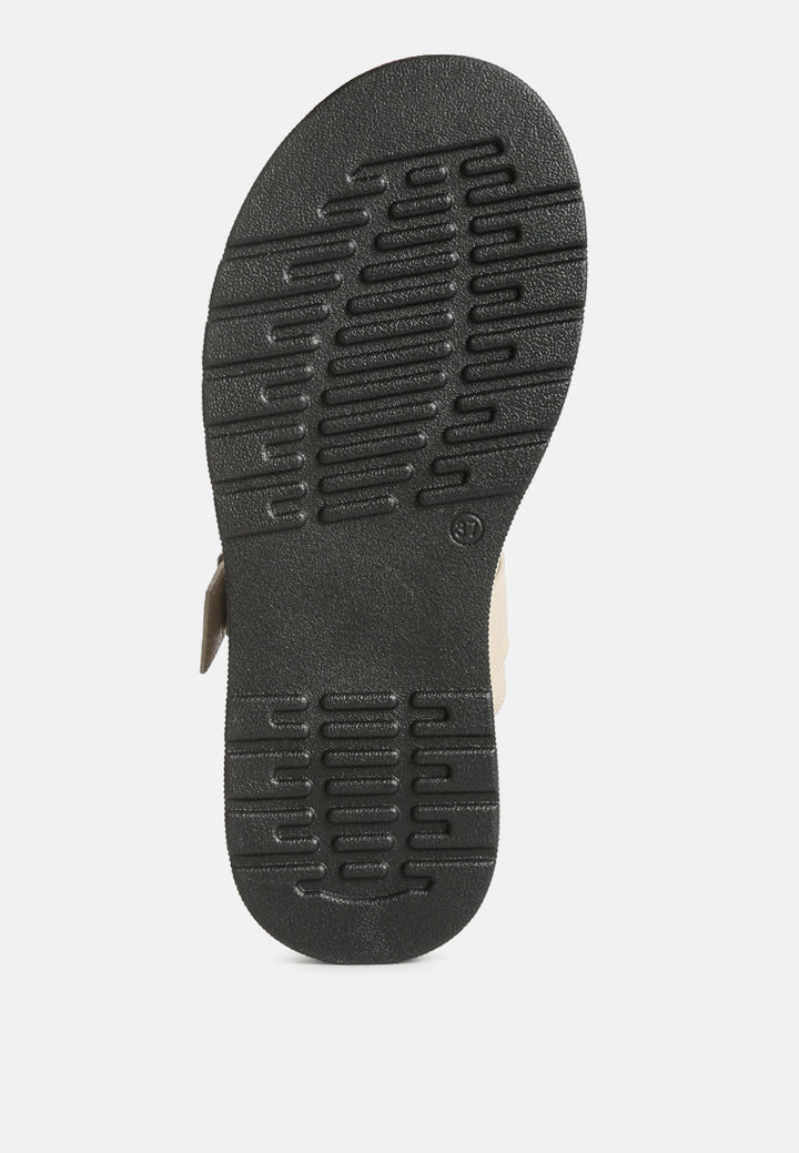 gladen pin buckle platform sandals by ruw#color_beige
