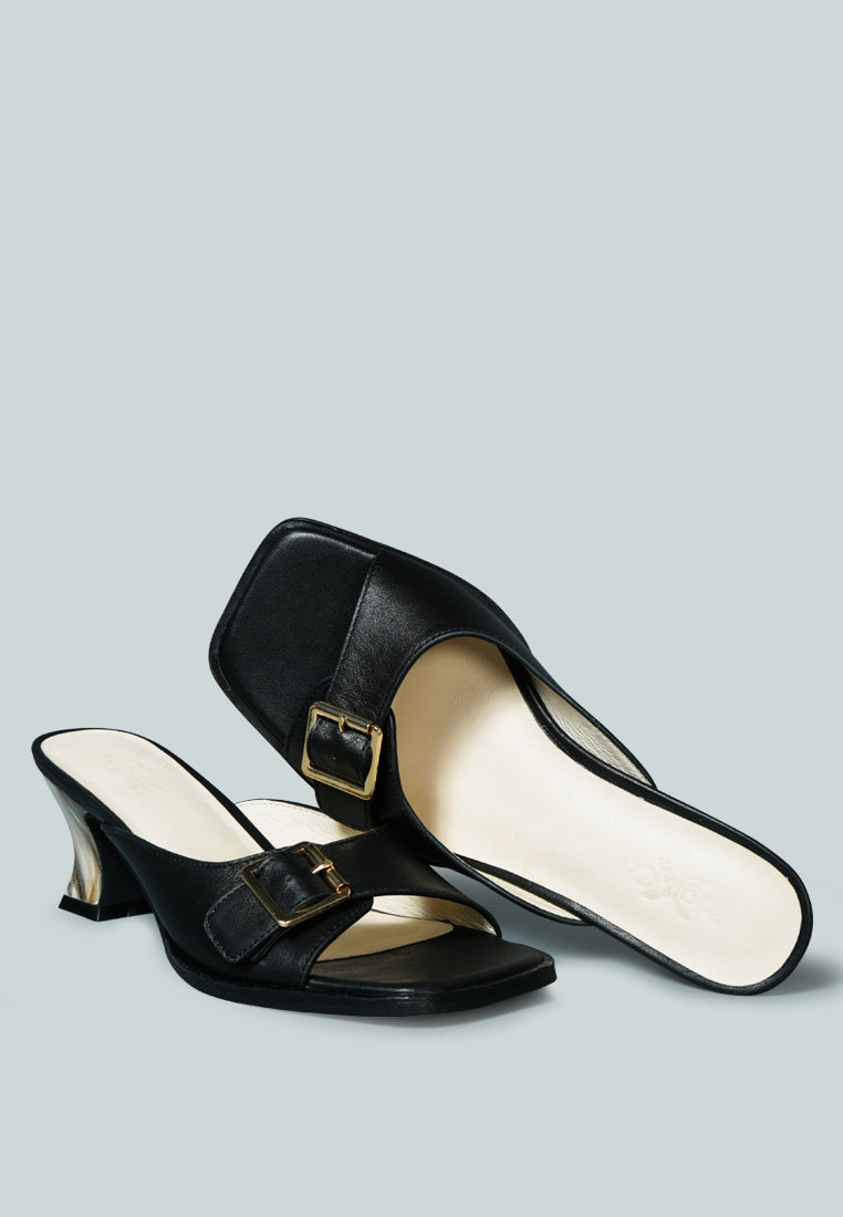gomez-art-nouveau leather slip-on sandal#color_black