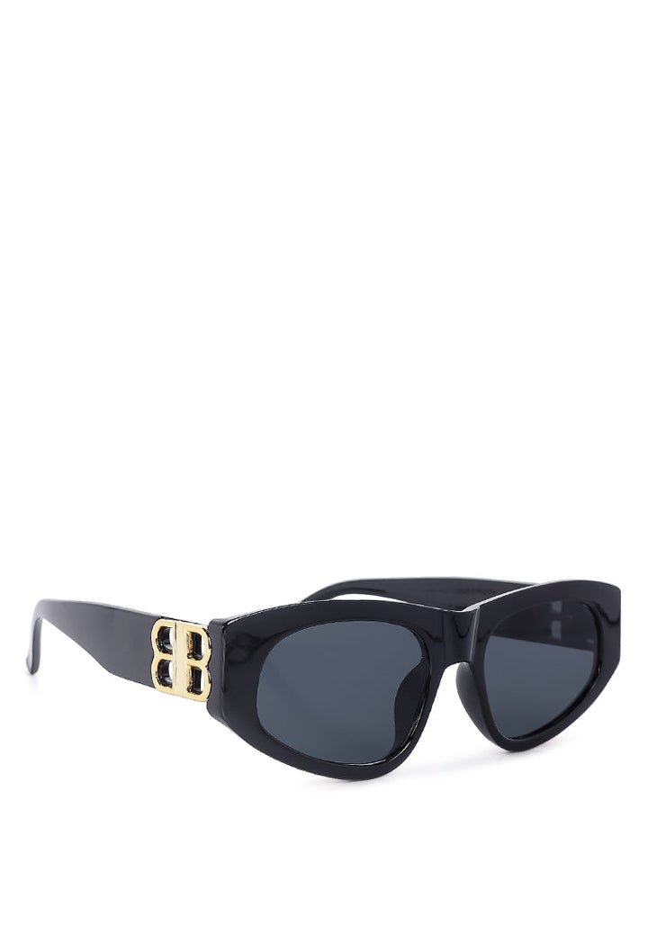 gold accent thick framed sunglasses#color_black