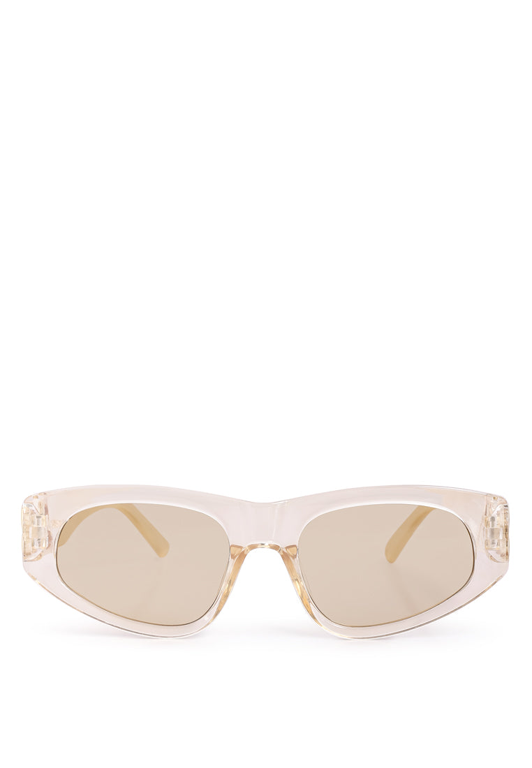 gold accent thick framed sunglasses#color_transparent