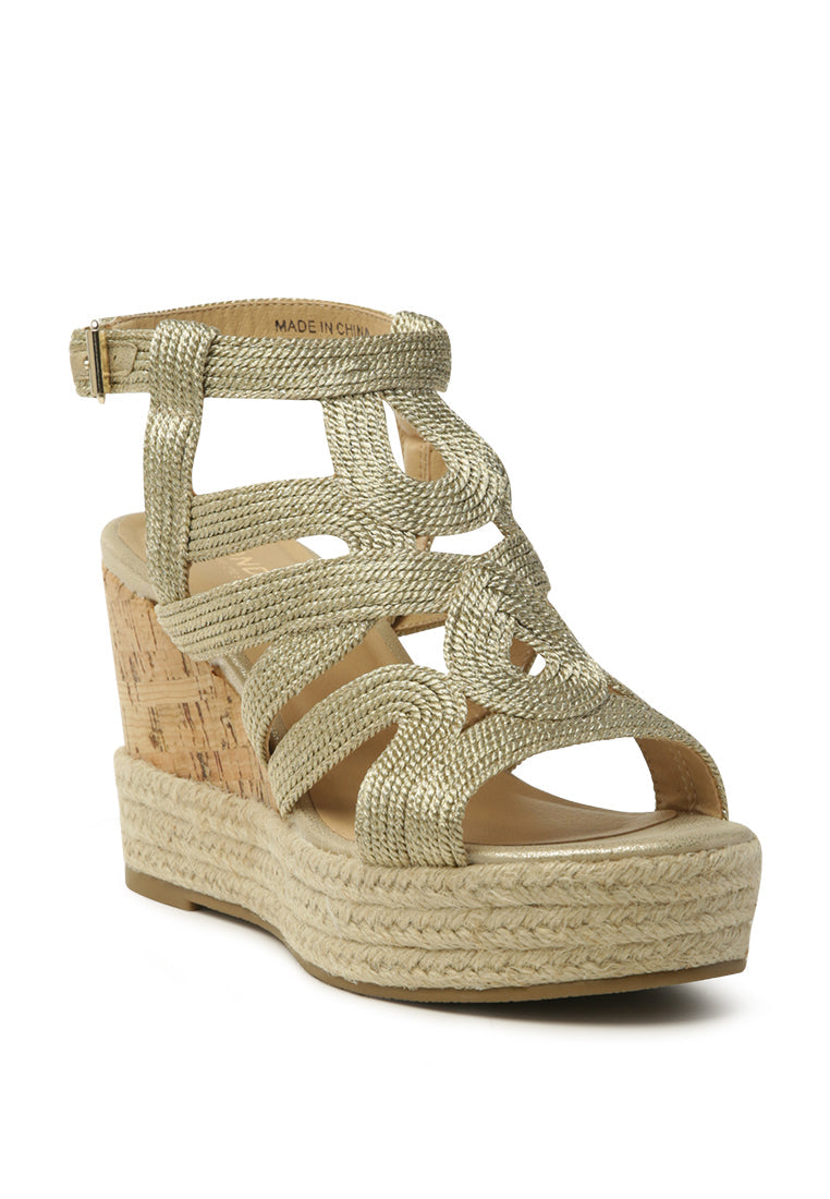 charo ankle strap wedge sandals#color_gold