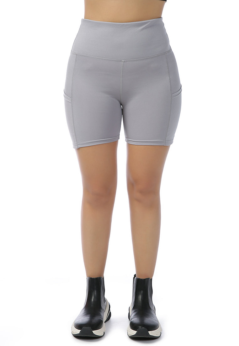 panelled high waist biker shorts#color_light-grey