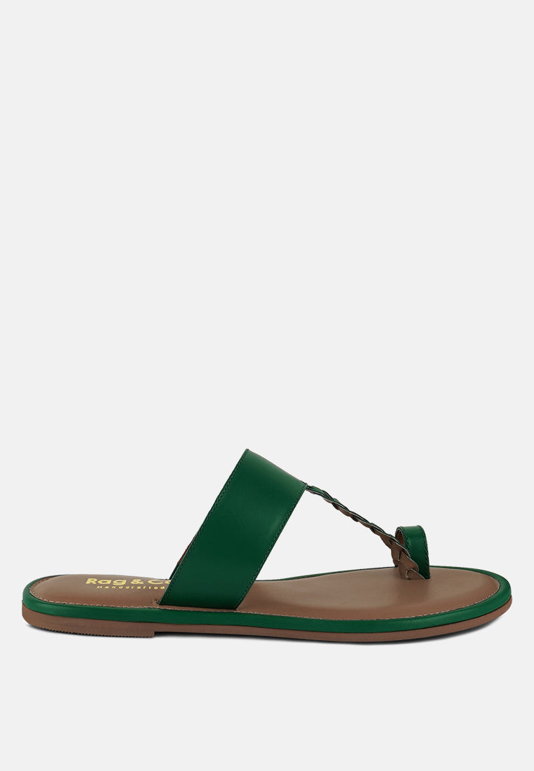harris toe ring braided slip ons#color_green