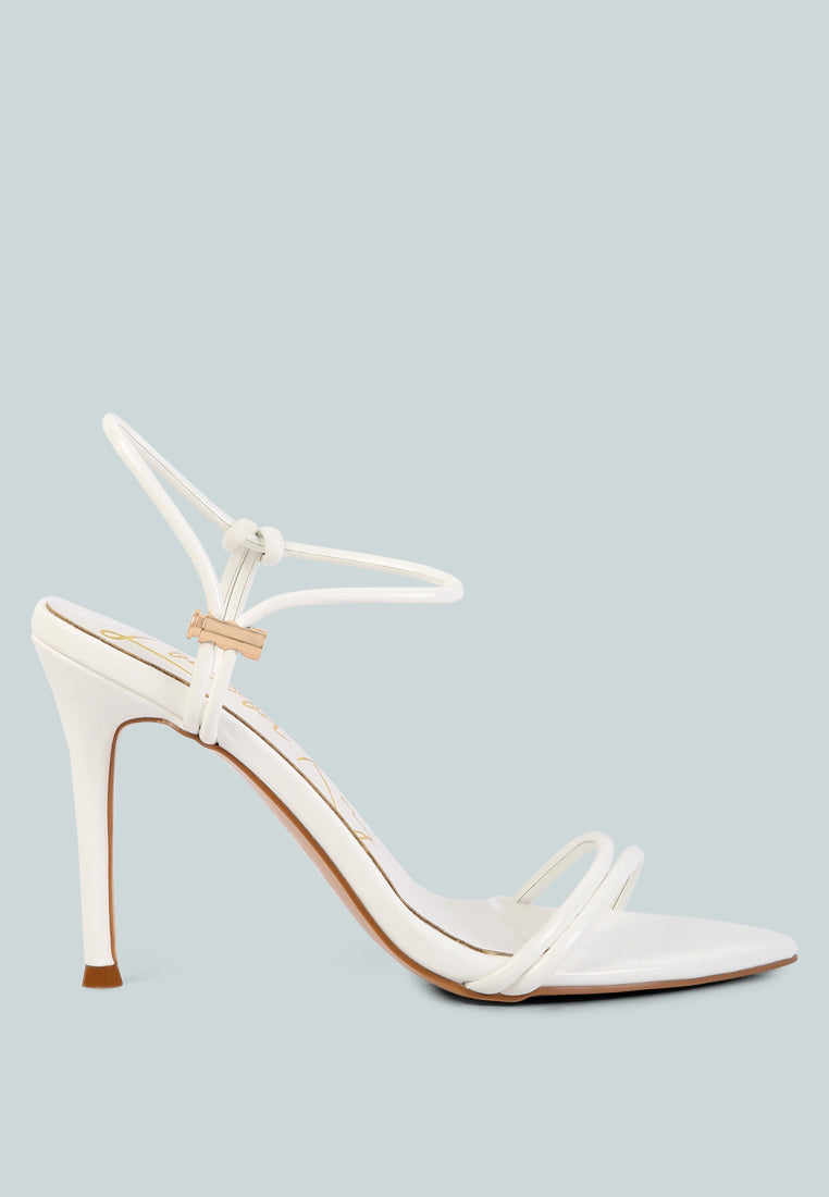 high porch drawstring band stiletto sandals by ruw#color_white