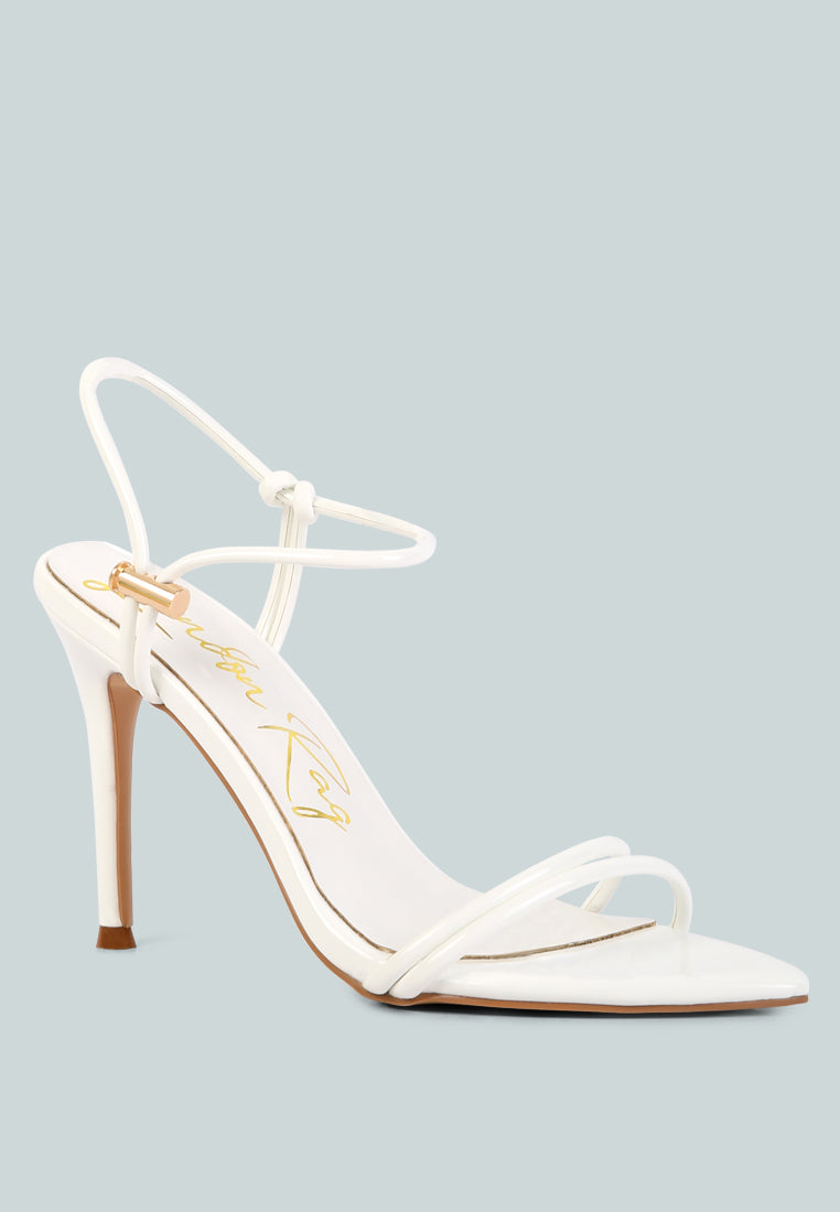 high porch drawstring band high heeled sandal#color_white