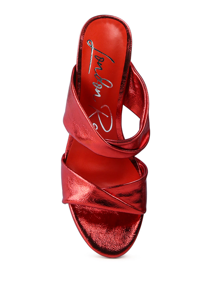 hot mess high heeled block sandal#color_red