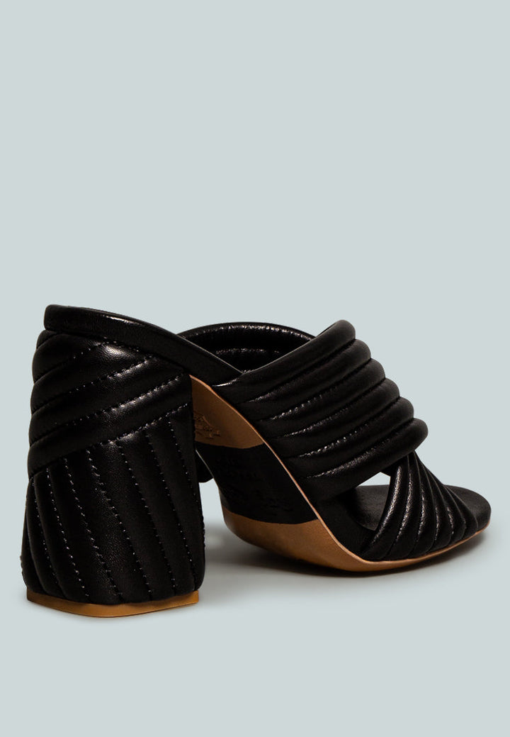 hutton vintage quilted high heeled sandal#color_black