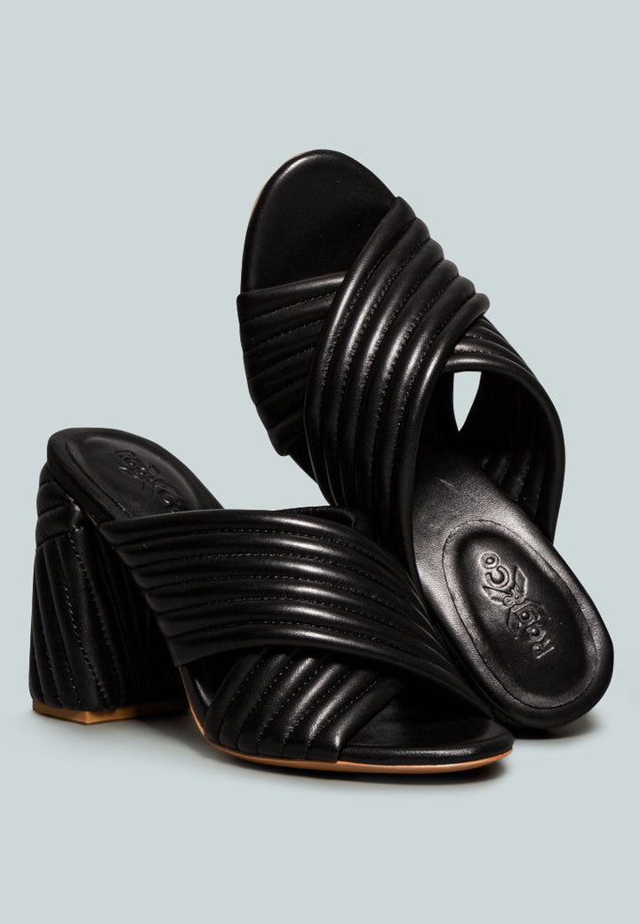 hutton vintage quilted high heeled sandal#color_black