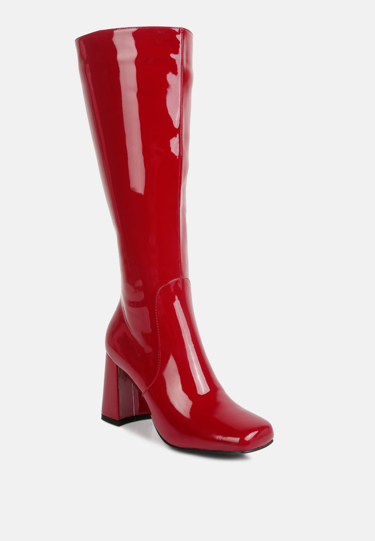 hypnotize patent pu block heeled calf boots by ruw#color_burgundy