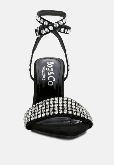 zurin black high heeled diamante sandals#color_black