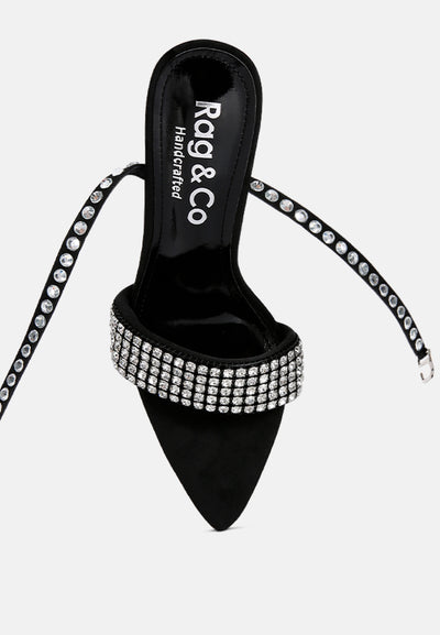 zurin black high heeled diamante sandals#color_black