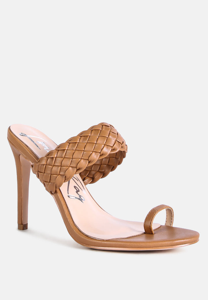 high perks woven strap high heels by ruw#color_mocca