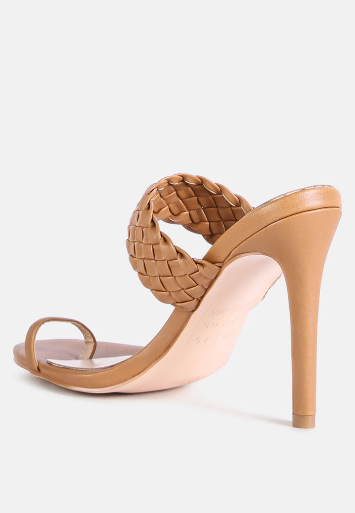 high perks woven strap high heels by ruw#color_mocca