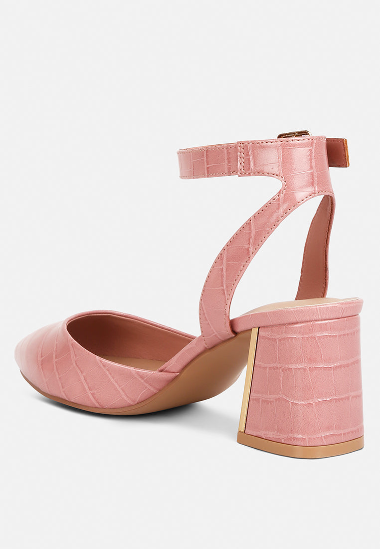 hyatt metallic sling block heel sandals by ruw#color_pink