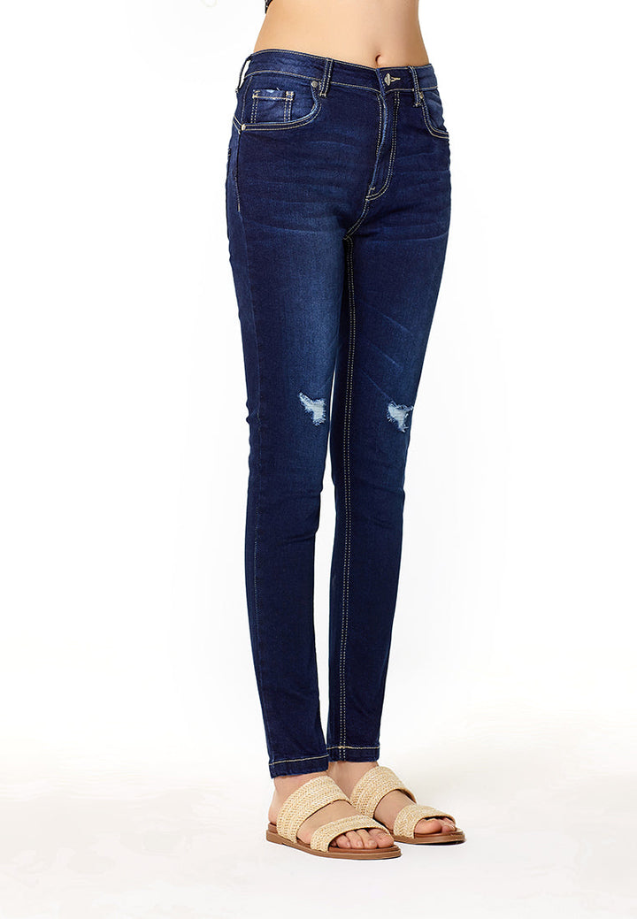 slim fit distressed jeans#color_mid-wash