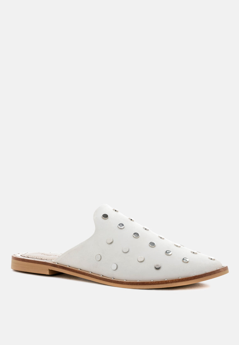 jodie studded leather mule#color_white