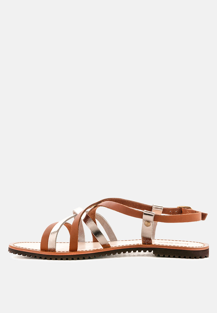 june strappy flat leather sandals#color_tan