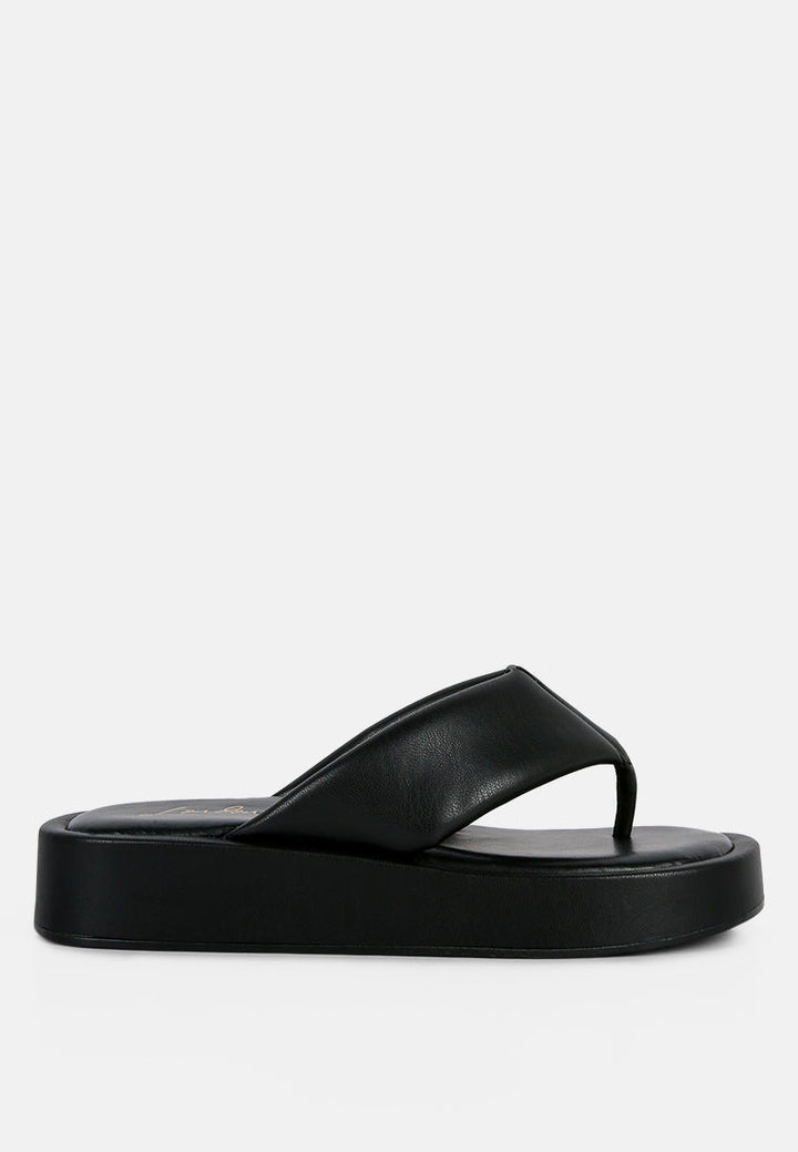 rosette faux leather wide thong flats by ruw#color_black