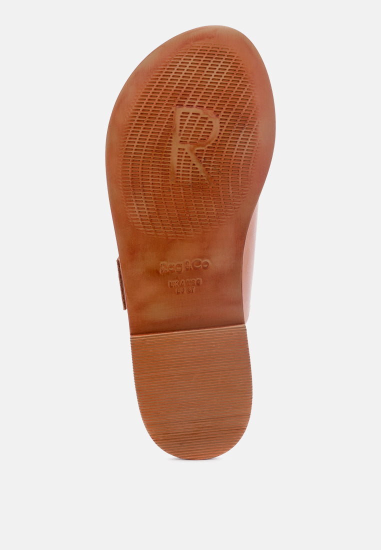 kelly flat sandal with buckle straps by ruw#color_tan