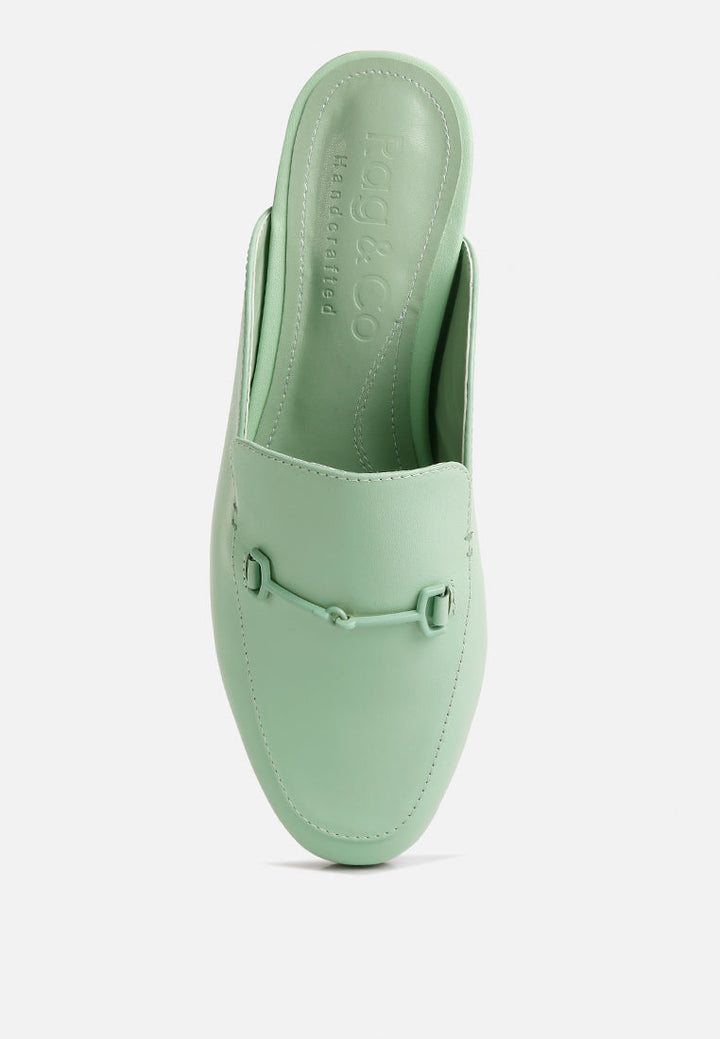 kristy horsebit embellished mules by ruw#color_mint-green