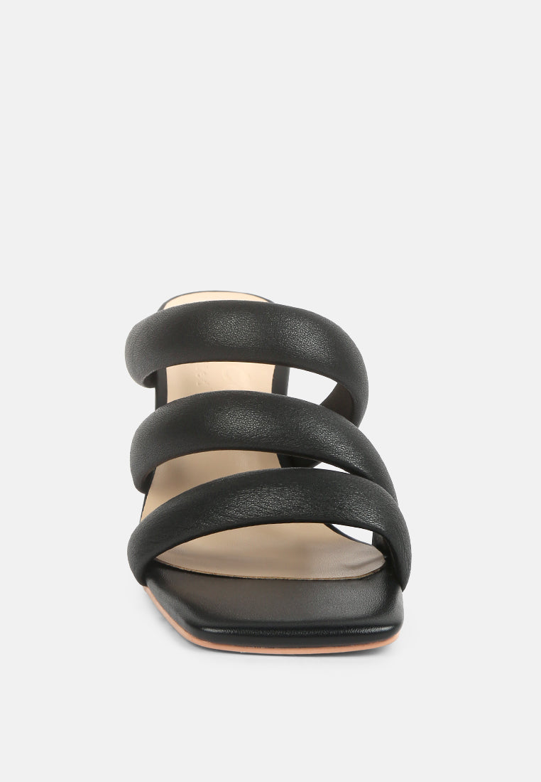 kywe textured heel chunky strap sandals#color_black