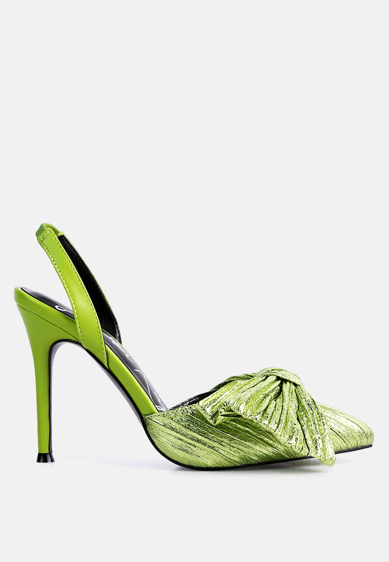 kiki bow embellished slingback sandals by ruw#color_green